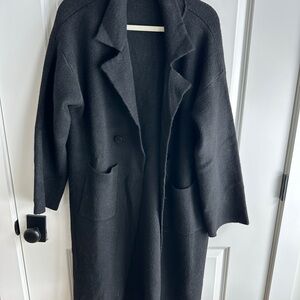Never worn. Current season. Black sweater coat